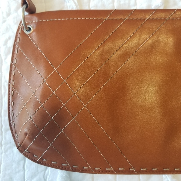 GAP 100% Genuine Leather Bag Brandy Brown EUC - Picture 3 of 16